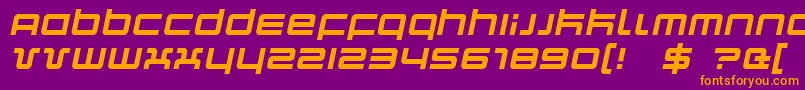 QuarkItalic Font – Orange Fonts on Purple Background
