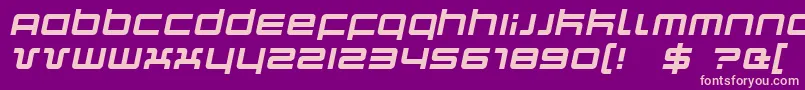 QuarkItalic Font – Pink Fonts on Purple Background