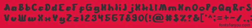 Cartoon Font – Black Fonts on Red Background