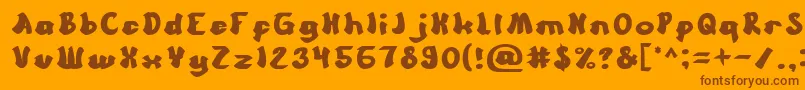 Cartoon Font – Brown Fonts on Orange Background