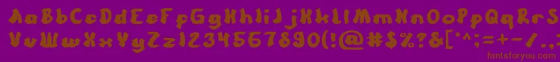 Cartoon Font – Brown Fonts on Purple Background