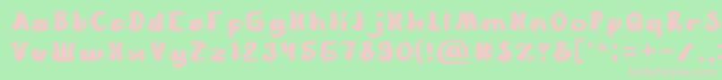 Cartoon Font – Pink Fonts on Green Background