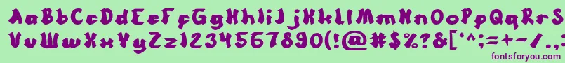 Cartoon Font – Purple Fonts on Green Background