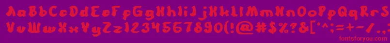 フォントCartoon – 紫の背景に赤い文字