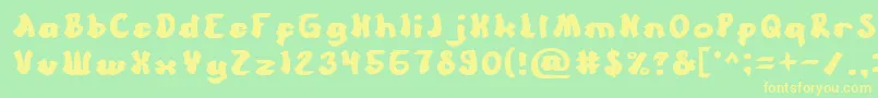 Cartoon Font – Yellow Fonts on Green Background