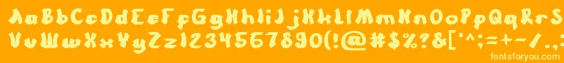 Cartoon Font – Yellow Fonts on Orange Background