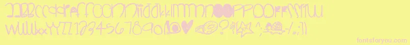 Sneakyboy-Schriftart – Rosa Schriften auf gelbem Hintergrund
