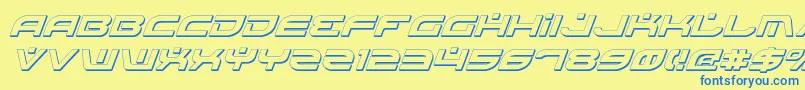 BattlefieldShadowItalic Font – Blue Fonts on Yellow Background