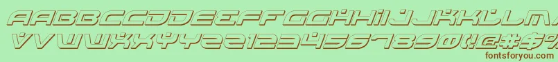 フォントBattlefieldShadowItalic – 緑の背景に茶色のフォント