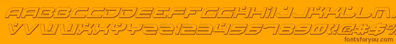 フォントBattlefieldShadowItalic – オレンジの背景に茶色のフォント
