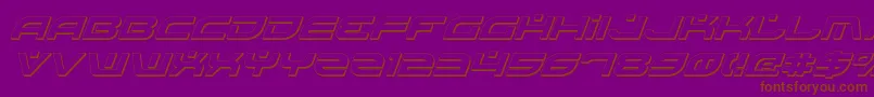 フォントBattlefieldShadowItalic – 紫色の背景に茶色のフォント