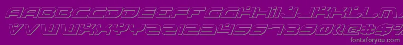 BattlefieldShadowItalic-fontti – harmaat kirjasimet violetilla taustalla