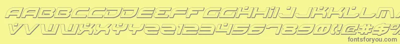 BattlefieldShadowItalic-fontti – harmaat kirjasimet keltaisella taustalla