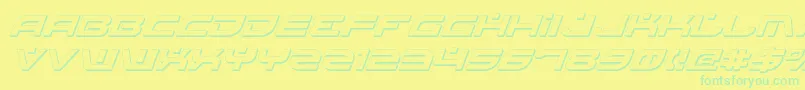 BattlefieldShadowItalic-fontti – vihreät fontit keltaisella taustalla