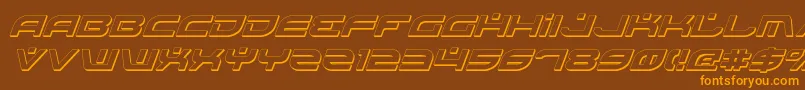 フォントBattlefieldShadowItalic – オレンジ色の文字が茶色の背景にあります。