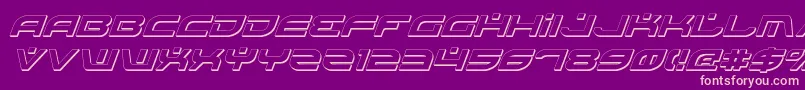BattlefieldShadowItalic-fontti – vaaleanpunaiset fontit violetilla taustalla