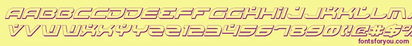 BattlefieldShadowItalic Font – Purple Fonts on Yellow Background