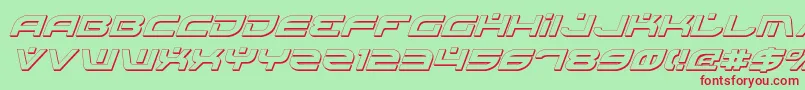 BattlefieldShadowItalic-fontti – punaiset fontit vihreällä taustalla
