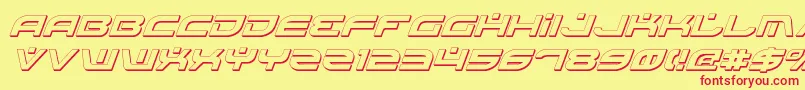フォントBattlefieldShadowItalic – 赤い文字の黄色い背景