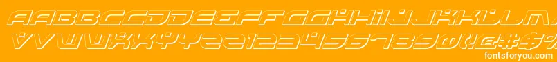 BattlefieldShadowItalic-fontti – valkoiset fontit oranssilla taustalla