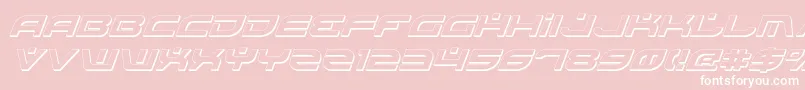 BattlefieldShadowItalic-fontti – valkoiset fontit vaaleanpunaisella taustalla