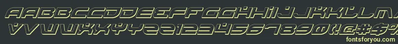 BattlefieldShadowItalic-fontti – keltaiset fontit mustalla taustalla