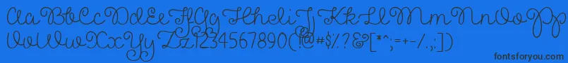 PrettyGirlsScriptDemo Font – Black Fonts on Blue Background
