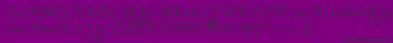 フォントPrettyGirlsScriptDemo – 紫の背景に黒い文字