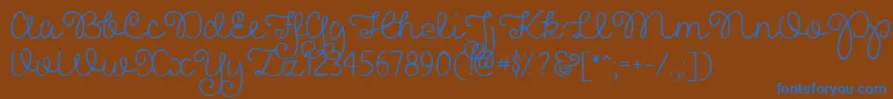 PrettyGirlsScriptDemo Font – Blue Fonts on Brown Background