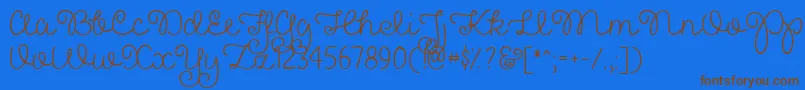 PrettyGirlsScriptDemo Font – Brown Fonts on Blue Background