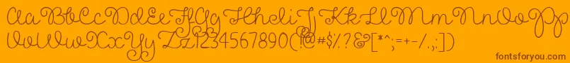 PrettyGirlsScriptDemo Font – Brown Fonts on Orange Background