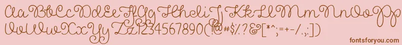 PrettyGirlsScriptDemo-Schriftart – Braune Schriften auf rosa Hintergrund