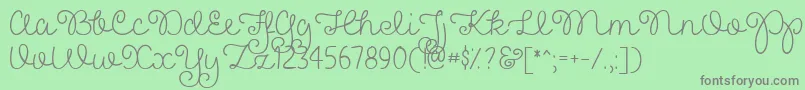 PrettyGirlsScriptDemo Font – Gray Fonts on Green Background