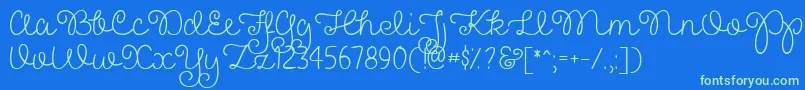 PrettyGirlsScriptDemo Font – Green Fonts on Blue Background