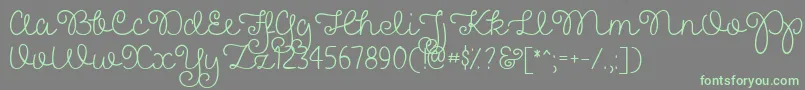 PrettyGirlsScriptDemo Font – Green Fonts on Gray Background