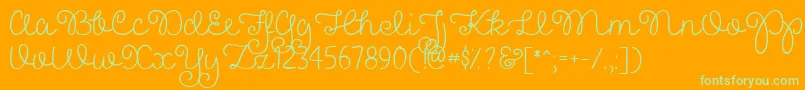 PrettyGirlsScriptDemo Font – Green Fonts on Orange Background