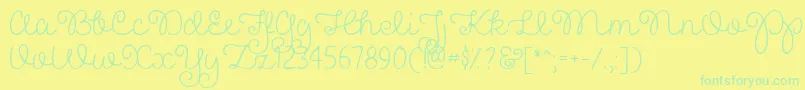 PrettyGirlsScriptDemo Font – Green Fonts on Yellow Background