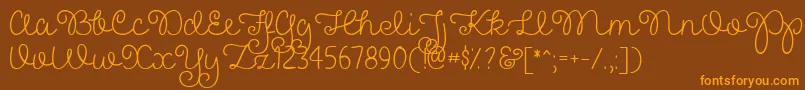 PrettyGirlsScriptDemo Font – Orange Fonts on Brown Background