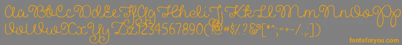 PrettyGirlsScriptDemo-fontti – oranssit fontit harmaalla taustalla