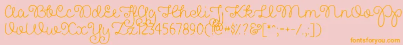 PrettyGirlsScriptDemo-Schriftart – Orangefarbene Schriften auf rosa Hintergrund