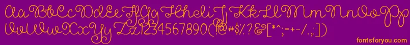 PrettyGirlsScriptDemo Font – Orange Fonts on Purple Background