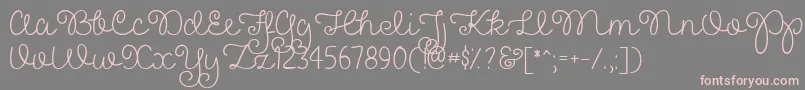フォントPrettyGirlsScriptDemo – 灰色の背景にピンクのフォント