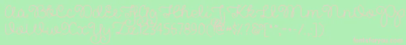 PrettyGirlsScriptDemo-Schriftart – Rosa Schriften auf grünem Hintergrund