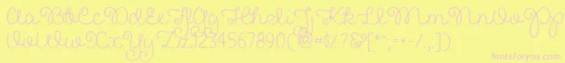 PrettyGirlsScriptDemo Font – Pink Fonts on Yellow Background