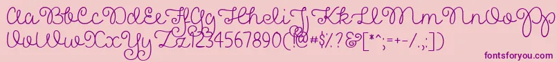 PrettyGirlsScriptDemo-Schriftart – Violette Schriften auf rosa Hintergrund