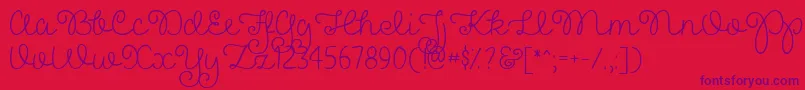 Police PrettyGirlsScriptDemo – polices violettes sur fond rouge