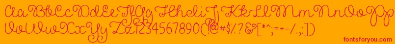 PrettyGirlsScriptDemo Font – Red Fonts on Orange Background