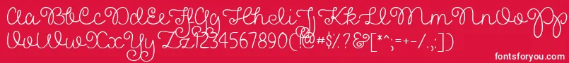 PrettyGirlsScriptDemo Font – White Fonts on Red Background