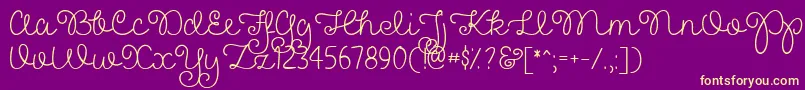 PrettyGirlsScriptDemo Font – Yellow Fonts on Purple Background