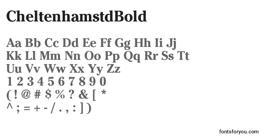 Czcionka CheltenhamstdBold – alfabet, cyfry, specjalne znaki